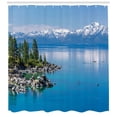thumbnail image 3 of Ambesonne Landscape Shower Curtain, Blue Water Lake Tahoe, 69"Wx70"L, Pale Blue Green Grey, 3 of 3
