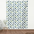 thumbnail image 3 of Ambesonne Fruit Fabric by the Yard Upholstery, Blueberry Drawing Leaves Art, 3 Yards, Petrol Blue White Green, 3 of 4