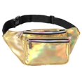 thumbnail image 1 of Sac Banane Holographique Sac Banane Imperméable - Rave Mains Libres, Festival (Or), 1 of 5