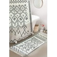 Boho Stall Shower Curtain, 36Inch Tribal Beige Moroccan Small Fabric
