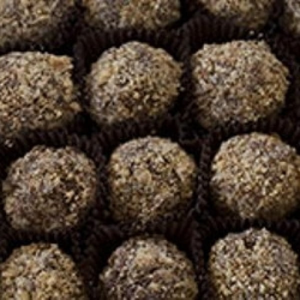 Bolitas (Rich Dark Chocolate Fudge Rolled in Ground Almonds) by