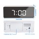 thumbnail image 4 of Reloj despertador digital LED Temperatura Escritorio Espejo de maquillaje Arte Snooze Reloj Dormitorio Decoración de oficina, Rectángulo seitruly HA3237-01B, 4 of 6