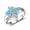 Blue, variant on Womens Double Heart Ring Alloy Metal with Gemstone Inlay Geometric Ring Fashion Jewelry Gift for Her Green Blue