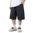 thumbnail image 2 of Baggy Jean Shorts for Boys Girls Straight Leg Loose Fit Denim Jorts Summer Bermuda Denim Shorts Vintage Y2K Streetwear Shorts for Boys & Girls (Black2 9-10 Years), 2 of 8