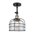 thumbnail image 1 of 201F-BK-G78-CE-LED-Innovations Lighting-Large Bell Cage - 8 Inch 3.5W 1 LED Semi-Flush Mount  Matte, 1 of 1