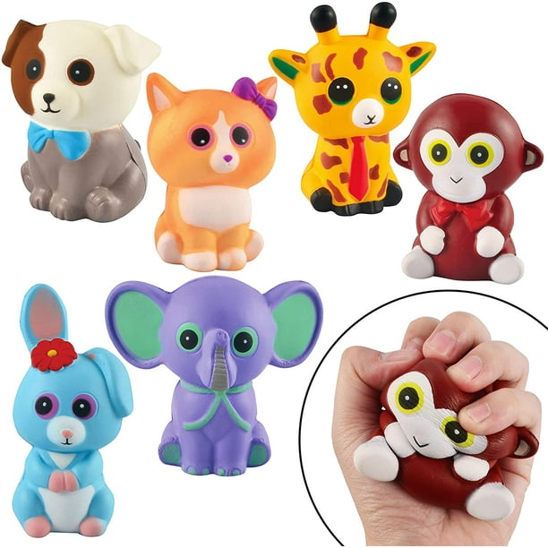 Gold Toy 6 Pack Jumbo Size Squishy Animal Toy Slow Rising Stress Relief Super Soft Squeeze Kawaii Cute Animal Friends Toys For Boys Girls Walmart Com