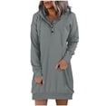 thumbnail image 2 of Herrnalise Women’s Dresses Summer 2024 Autumn And Winter Long Sleeve Dress ForHooded Solid Casual Dress S-2XL, 2 of 5