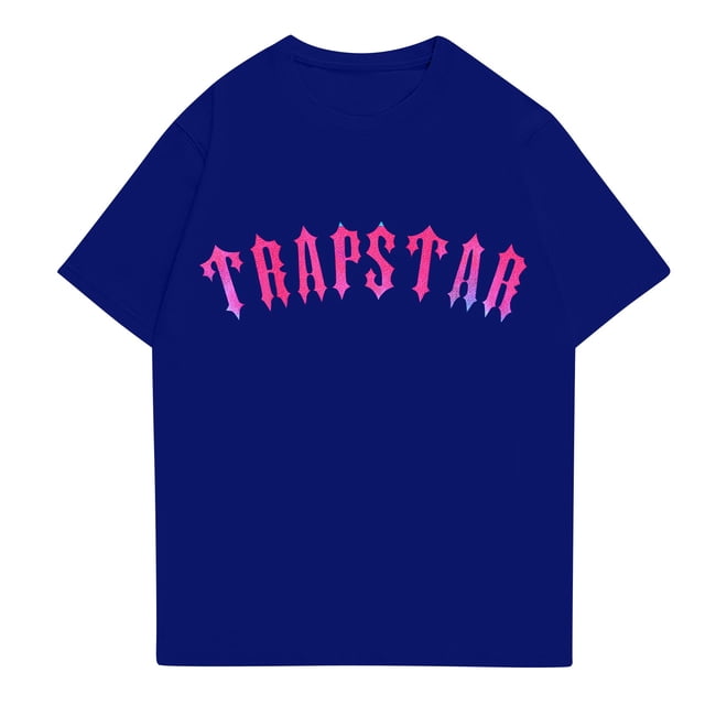 T-shirts pour Femmes Trapstar T-Shirt Imprimé pour Femmes Décontracté Graphique Junior Filles Manches Courtes tee-Shirt Original avec Col Rond(Bleu Foncé, m)