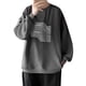 thumbnail image 1 of Gibobby Sudaderas sin gorro hombre Sudadera de vellón de manga larga con cuello redondo sin capucha para Hombre(Gris oscuro,M), 1 of 5