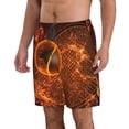 thumbnail image 2 of Susaid Tennis Racket In Fire Print Men's Swim Trunks Hawaiian Bathing Mesh Lining Suit Swimsuits Beach Shorts with Pockets-Small, 2 of 6