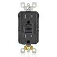 thumbnail image 1 of Salida GFCI Leviton de 15 amperios, autocomprobación, resistente a manipulaciones, color negro, 1 of 7