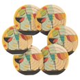 thumbnail image 7 of Yayeee 6 PCS Drink Coasters with Holder Set Woven Absorbent Round Tabletop Hot Pad, Modern Glass, 7 of 7