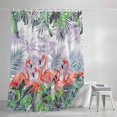 thumbnail image 4 of Shower Curtains for Bathroom-72"x72",Summer Pink Flamingo Waterproof Bath Curtain Grommet Shower Curtain Set with Hooks, 4 of 9