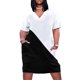 thumbnail image 1 of Vestido holgado de verano para mujer traje con bolsillos dos tonos blanco y negro, 1 of 6