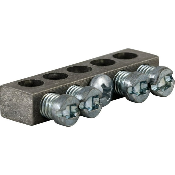 Square D 4 Terminal Ground Bar Kit PK4GTACP - Electrical Panel Grounding Bar - Silver