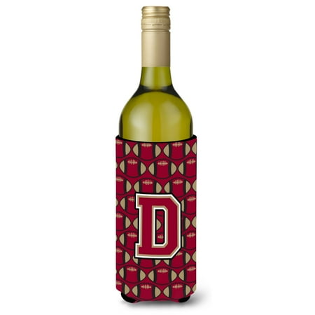 

Carolines Treasures CJ1078-DLITERK Letter D Football Garnet and Gold Wine Bottle Beverage Insulator Hugger Wine