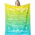 thumbnail image 1 of LHSHID Birthday Gifts for Women/Men/Her/Him Blanket Yellow Green&Blue Happy Birthday Decorations Women/Men Throw Blankets Bday Gift for Women/Men Unique Best Birthday Gift Ideas 30"x40", 1 of 4