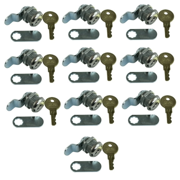 RV Leisure CW 5/8" Standard Key Compartment Door Cam Locks-10 Pack