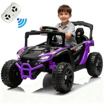 iRerts 24V Powered Ride on Toys, Kids Ride on Car UTV with Remote Control, Bluetooth, Music, LED Light, USB/AUX Port, 4 Wheels suspension, Electric Cars for Kids Boys Girls Ages 3-5 Gifts, Purple