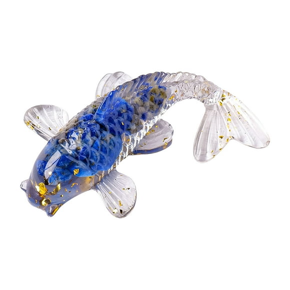 Dvkptbk Koi Crystal Stone Decoration Natural Crystal Gravel Glue Fish Shape for Home Car Decoration Home Decor