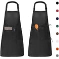 thumbnail image 1 of paquetes de delantales de cocina impermeables, delantales ajustables con bolsillos, adecuados para cocinas domésticas, restaurantes, jardines, barbacoas, escuelas, cafeterías, delantales de chef, pana, 1 of 5
