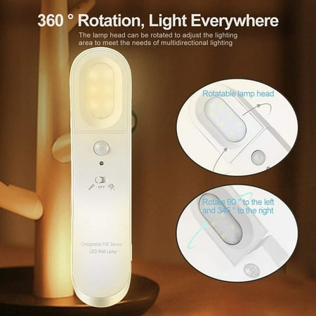 

USB Rechargeable Motion Sensor LED Night Cabinet Closet Wardrobe Wall Light Lamp