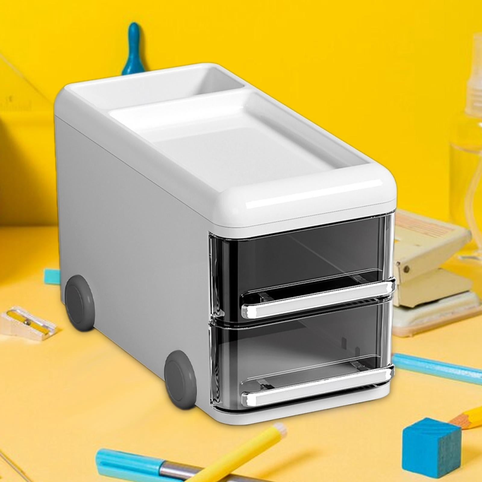 kowaku Desk Organizers Table Display Stand Car Shaped Office Tabletop Organization Versatile Accessories Storage Rack for Countertop White