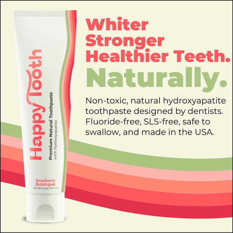 Happy Tooth Fluoride-Free Toothpaste with 10% Hydroxyapatite