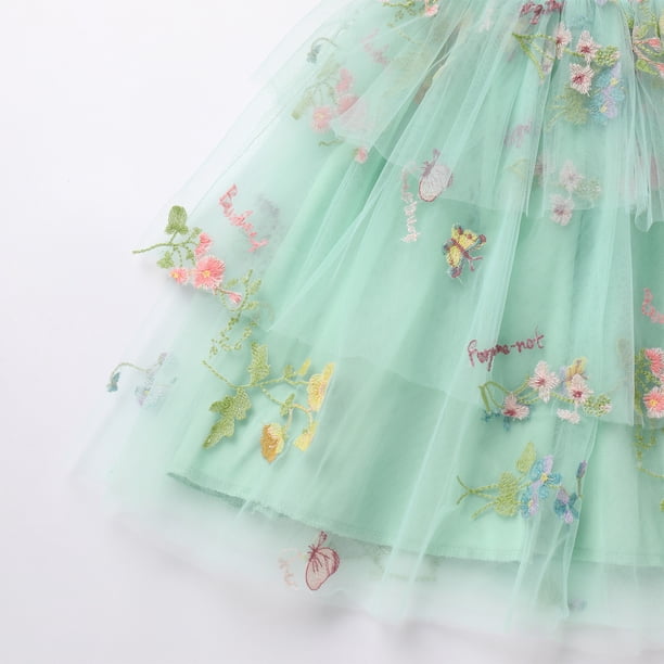 Girls' Tulle Party Dress - Sage Green 18-24M