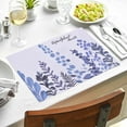 thumbnail image 4 of Placemats Set of 18 for Dining Table, Table Placemats, Rectangular Vinyl, PVC, 18x12 Inches - Blue Floral, 4 of 8