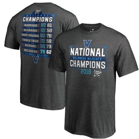 2004 Ncaa Basketball Champions - Villanova Wildcats Fanatics Branded 2018 NCAA Men's Basketball National Champions Dropstep Schedule T-Shirt - Heather Gray