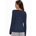 thumbnail image 6 of Women's Crew Neck Button Down Long Sleeve Cardigan Sweater, 6 of 6