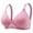 Pink, variant on qolati Soft Everyday Bras for Women Striped Print Wireless Push Up Sports Bras Adjustable Straps Seamless Stretch Full-Coverages No Underwire T-Shirt Bra