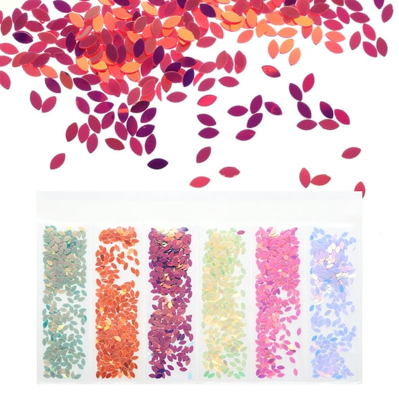 Uxcell Colors Leaf Shaped Chunky Glitters Resin Epoxy Accessories Crafts Sequins Decor