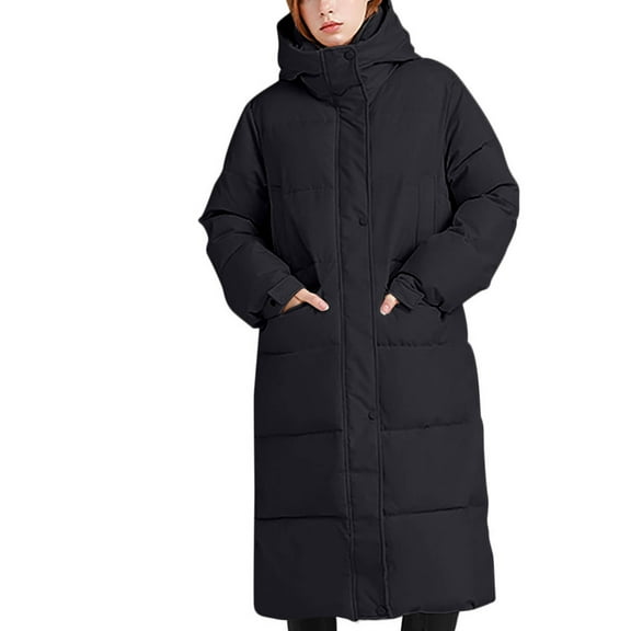 Yangnuo Womens Fashion Solid Color Warm Parka Jackets Women's Fashionable Solid-color Long-sleeved Thickened And Fleece Casual Jacket With A Hooded Jacket Top