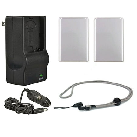 Sanyo Xacti VPC-FH1A High Capacity Intelligent Batteries (2 Units) + AC/DC Travel Charger + Nwv Direct Microfiber Cleaning Cloth.
