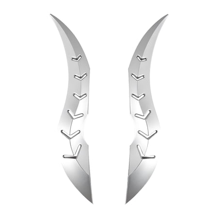 Wzmzjy 2 Pieces Car Roof Dragon Horn Decoration Stickers Stylish Auto Parts Replacement Silver