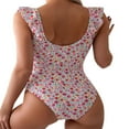 thumbnail image 3 of Bathing Suit for Women Tankini Color Blocked Bikini Piece Spaghetti Strap Summer Tops,Light Purple,S, 3 of 8