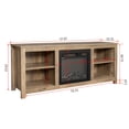 thumbnail image 5 of SYNGAR Fireplace TV Cabinet, Retro Farmhouse TV Stand for TVs up to 58 inches, TV Media Console Cabinet with Storage, Entertainment Center Table for Living Room, Bedroom, Oak, D6922, 5 of 10