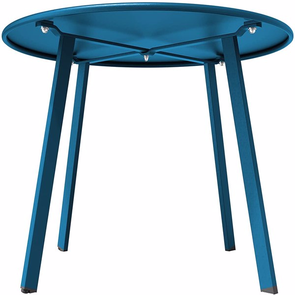 FZFLZDH Patio Side Table Outdoor, Metal Side Table Small Round Side Table Weather Resistant End Table Outdoor Table for Garden Porch Balcony Yard Lawn,Blue - image 3 of 4