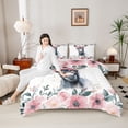 thumbnail image 3 of Erosebridal Farm Animals Donkey Full Size Comforter Sets,Rustic Flowers Bedding Sets For Men Women, Reversible 3-Piece, 3 of 7