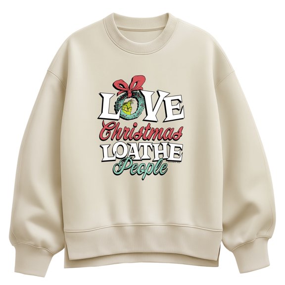 The Grinch - Love Christmas Oversized Fleece Crew Sweatshirt