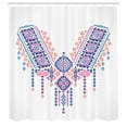 thumbnail image 3 of Ambesonne Tribal Shower Curtain, Geometric Design, 69"Wx84"L, Coral Pink and Blue, 3 of 5