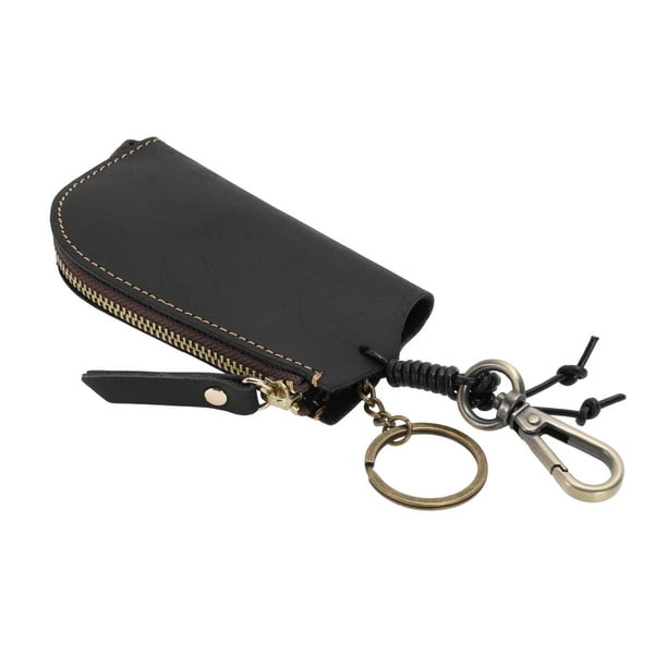 Funda de llave de coche única Bargains, universal, de cuero, para llavero inteligente, 4.72"x2.28"x0.79", negra