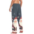 thumbnail image 3 of FORMRS Mens Pajama Pants with Pockets Sleepwear Lounge Bottoms Sizes S-2XL, Blue Christmas Santa, 3 of 7