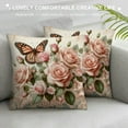 thumbnail image 3 of Nawypu Flower Decor Butterfly Fliying on The Pink Rose Square Throw Waist Pillow Case Decorative Cushion Cover Pillowcase Sofa, 3 of 5