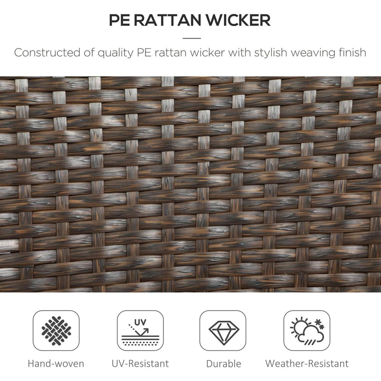 Demi Bonn Outdoor Dining Chairs Set of 4 with Armrests & Backrest, Stackable PE Rattan Patio Dining Room Chairs with Cushion for Garden, Backyard, Lawn, Brown