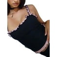 thumbnail image 3 of FOCUSNORM Women Crop Vest Tops Sleeveless Off Shoulder Ruffled Bandage Casual Party Street Spring Summer Short Shirt, 3 of 6
