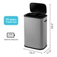thumbnail image 2 of Ourlova 13 Gallon / 50 Liter Motion Sensor Trash Can, Smart Trash Can with Lid, Rectangular Automatic Garbage Can with Handle, Touchless Trash Bin for Kitchen Office Living Room Bathroom, Grey, 2 of 6