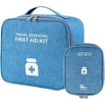 thumbnail image 4 of First Aid Bag Empty Portable First Aid Box Compact Multifunctional Layered Medicine Box for Emergency Home Office Car Outdoors Boat Camping Hiking(Blue，2 PCS-S+L), 4 of 10